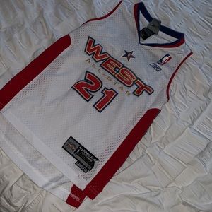 White Reebok NBA All Star Tim Duncan Jersey